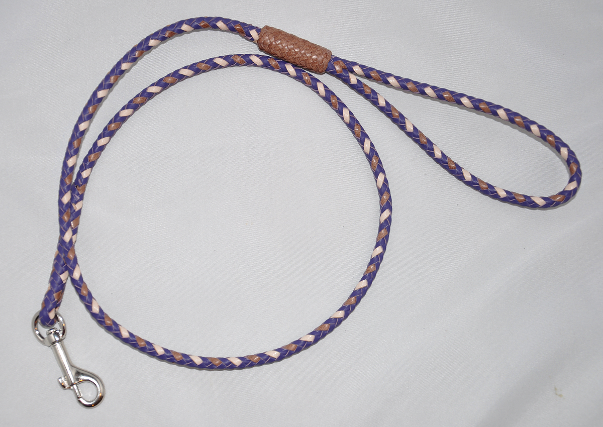  8 strands - purple, light brown and natural tan 