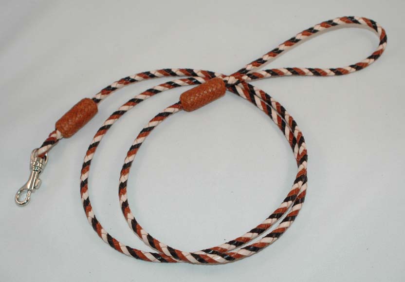  6 strands - dark brown, ochre and natural tan 