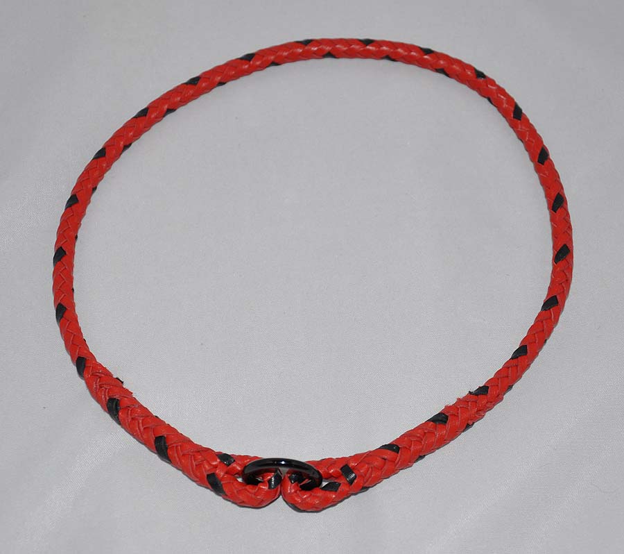  8 strand tag collar - red and black 